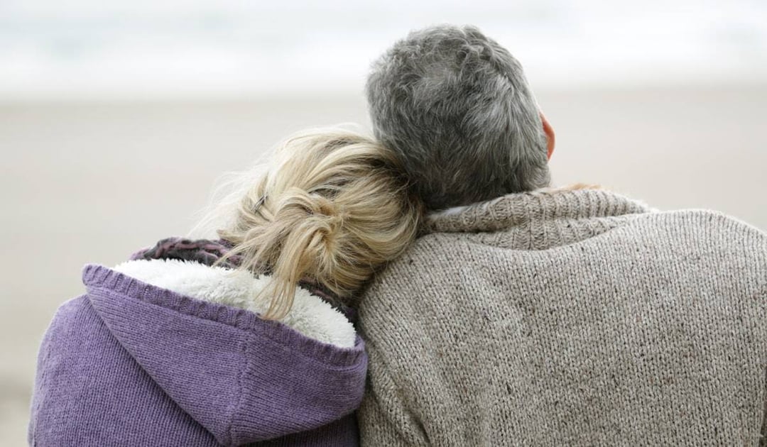 Older couple looking at the water