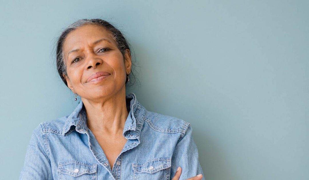 Older black woman smiling