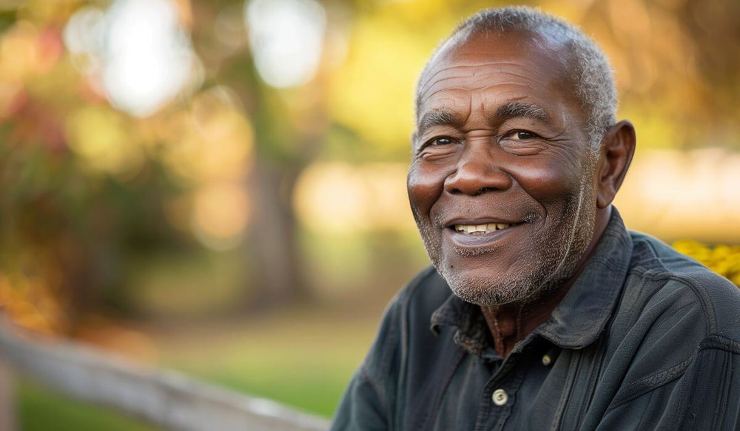 Older black man at the park