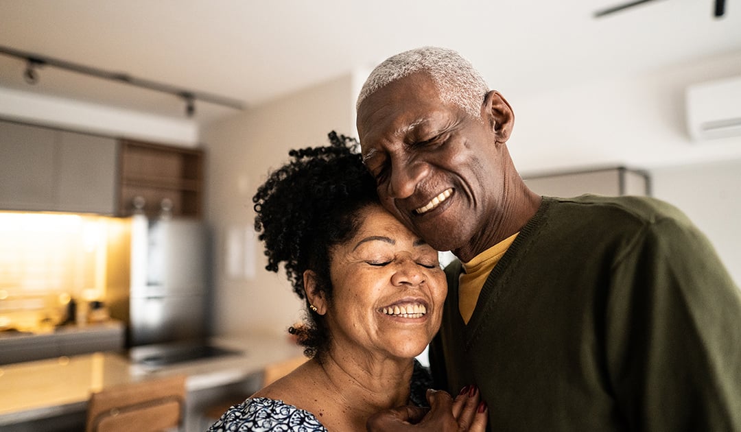 Older African American couple at home