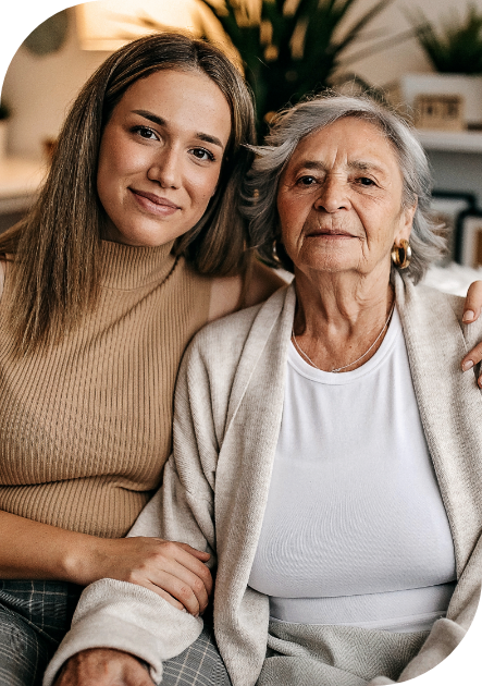 portrait of mother and daughter